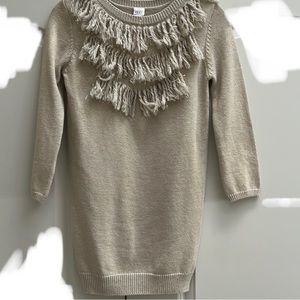 Egg collective metallic gold fringe sweater dress girls size 7